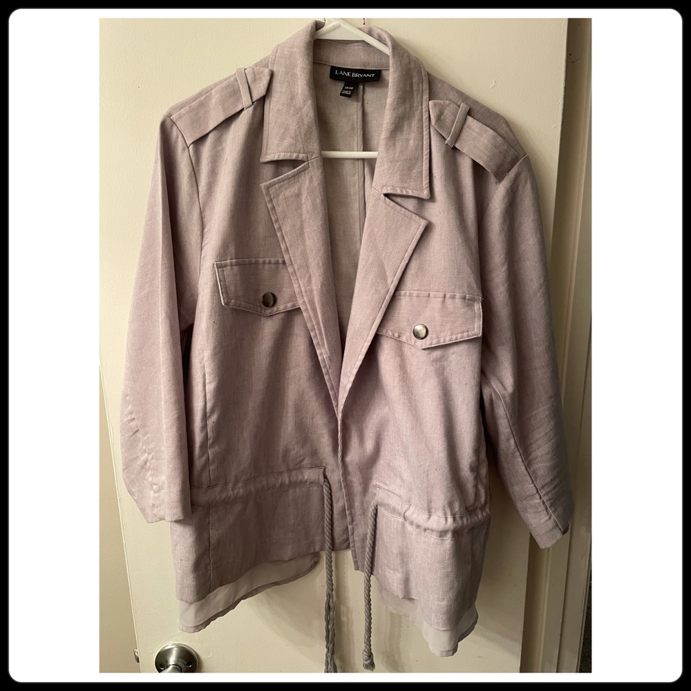 Grey tie front jacket